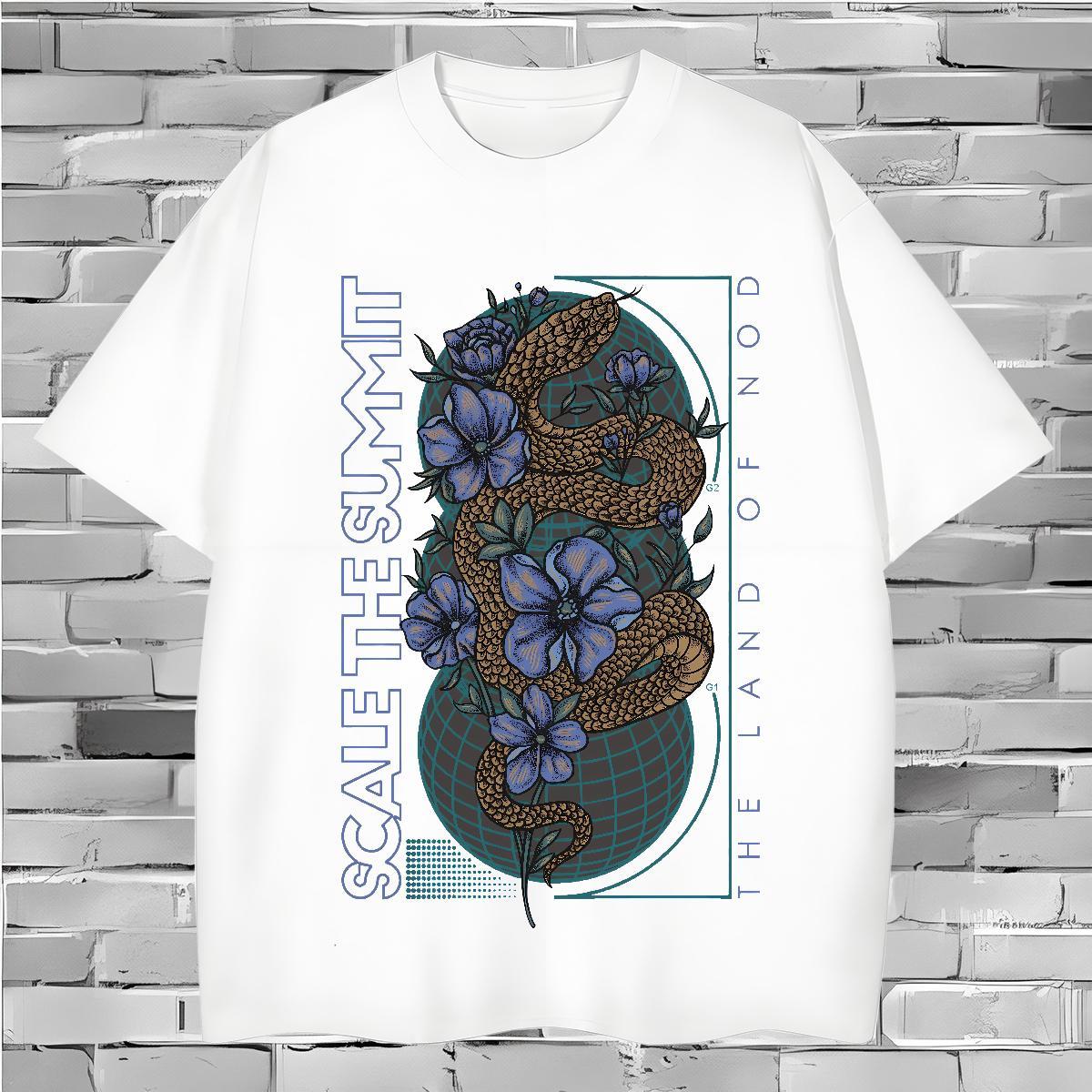 T Shirt For Man 230g 100% Cotton flower Beach Breathable Short Sleeve DIY Men Clothes T-Shirt Custom TOP Quality Tees Shirts