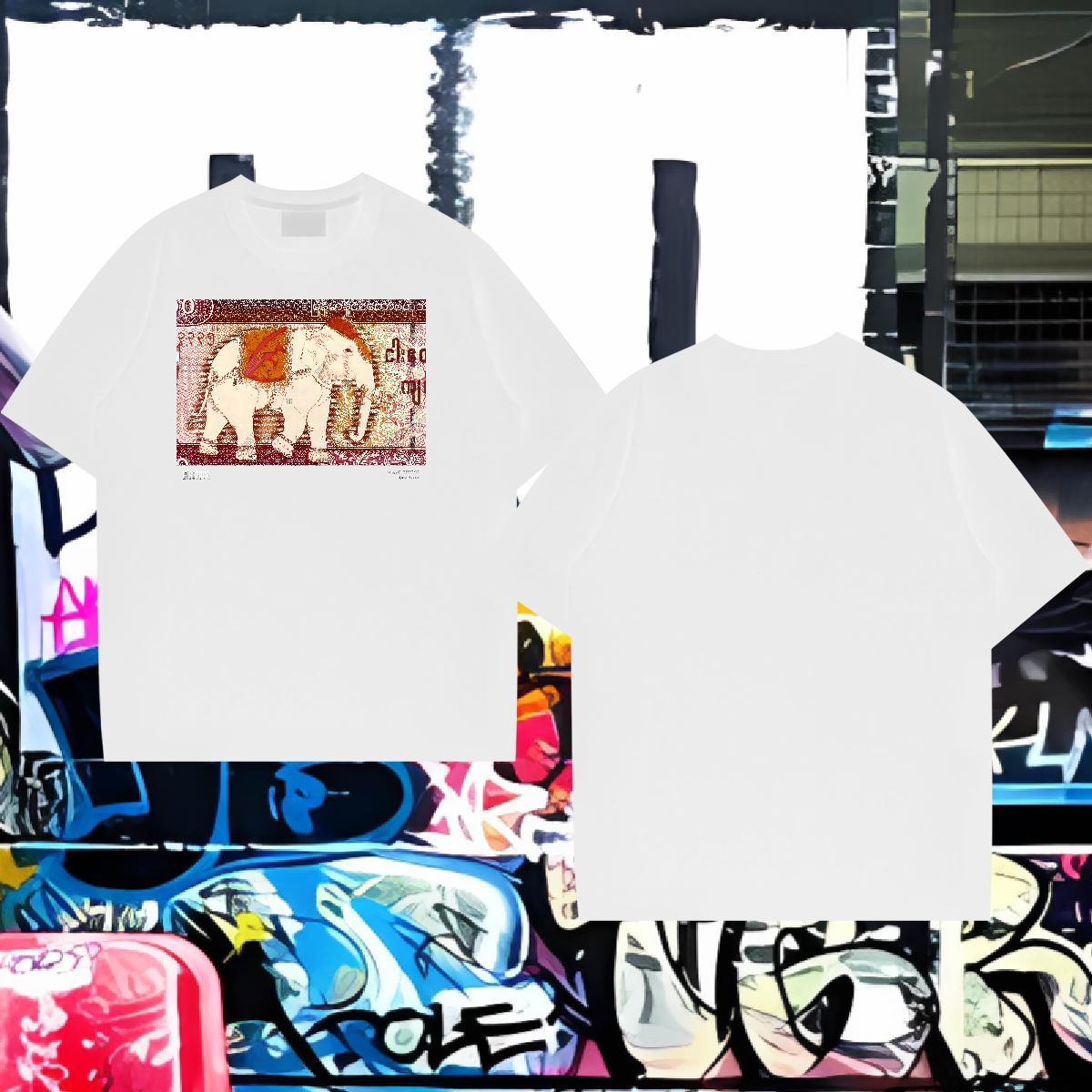 Free Shipping Men T Shirts 100% Cotton 230g elephant Home Outdoor Tshirts O-Neck Short Sleeve High Quality Men Tshirts Custom Cartoon