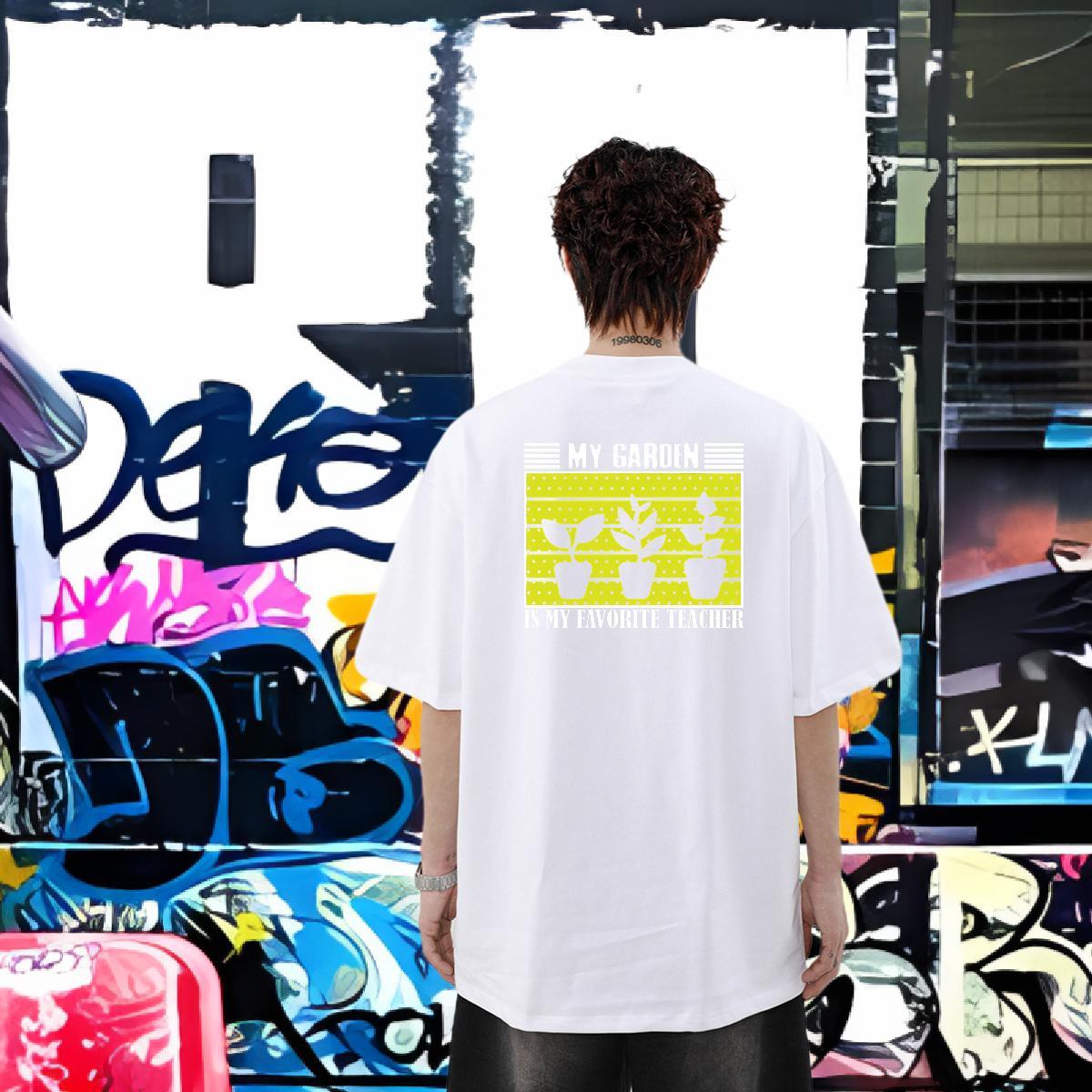 2024 Summer T-Shirts for Men 100% Cotton 230g tree High Street Hip Hop Polos O-Neck Short Sleeve Cool Design Mens Tshirts Custom Cartoon