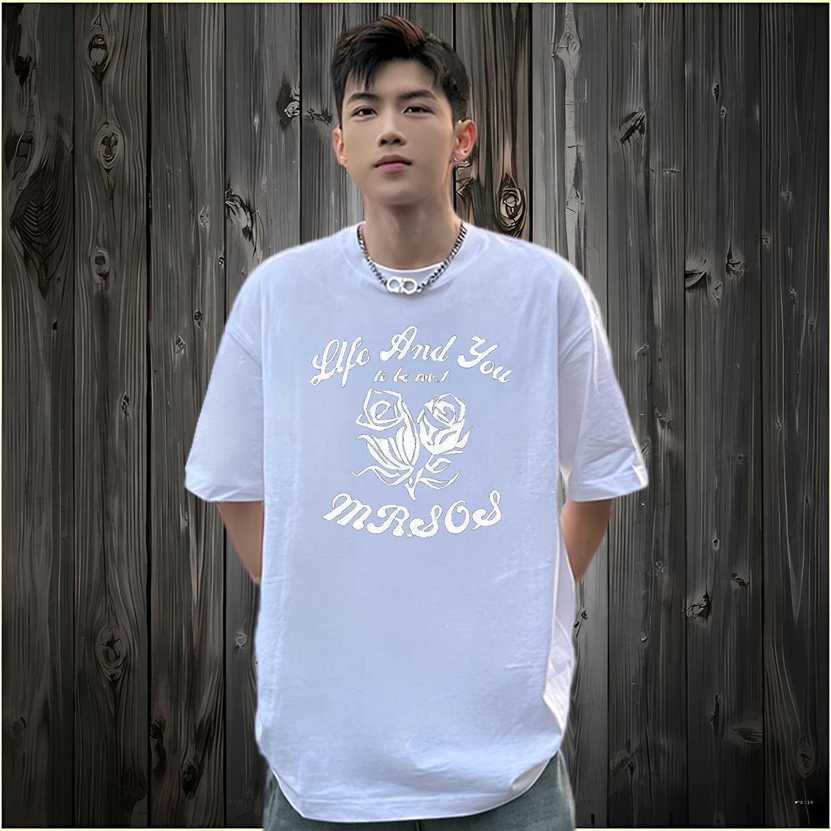 Fashion Designer T Shirts Men 100% Cotton 230g flower Anime Printing Street Wear Breathable Crew Neck Cool Tshirt for Man Woman Custom Print Plus Size