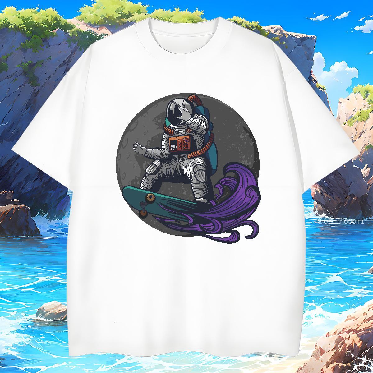 T Shirt For Man 230g 100% Cotton cosmonaut Sports Casual Breathable Short Sleeve Custom Printing Men Tshirts New Designer Cool Tops Shirt