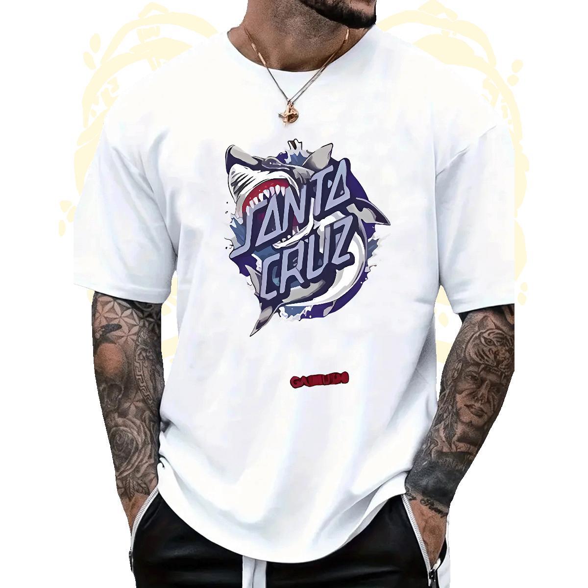 TOP Quality Tshirts 230g Pure Cotton shark Mens T Shirts Outdoor Breathable Soft DIY Logo Oversized New Designer Tops Shirt