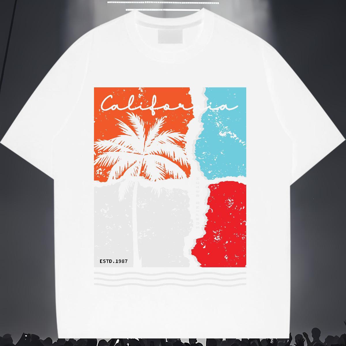 Loose Womens T Shirts Breathable Short Sleeve Womens Tshirts Plus Size Cartoon tree Casual 230g Cotton Fashion New Tees