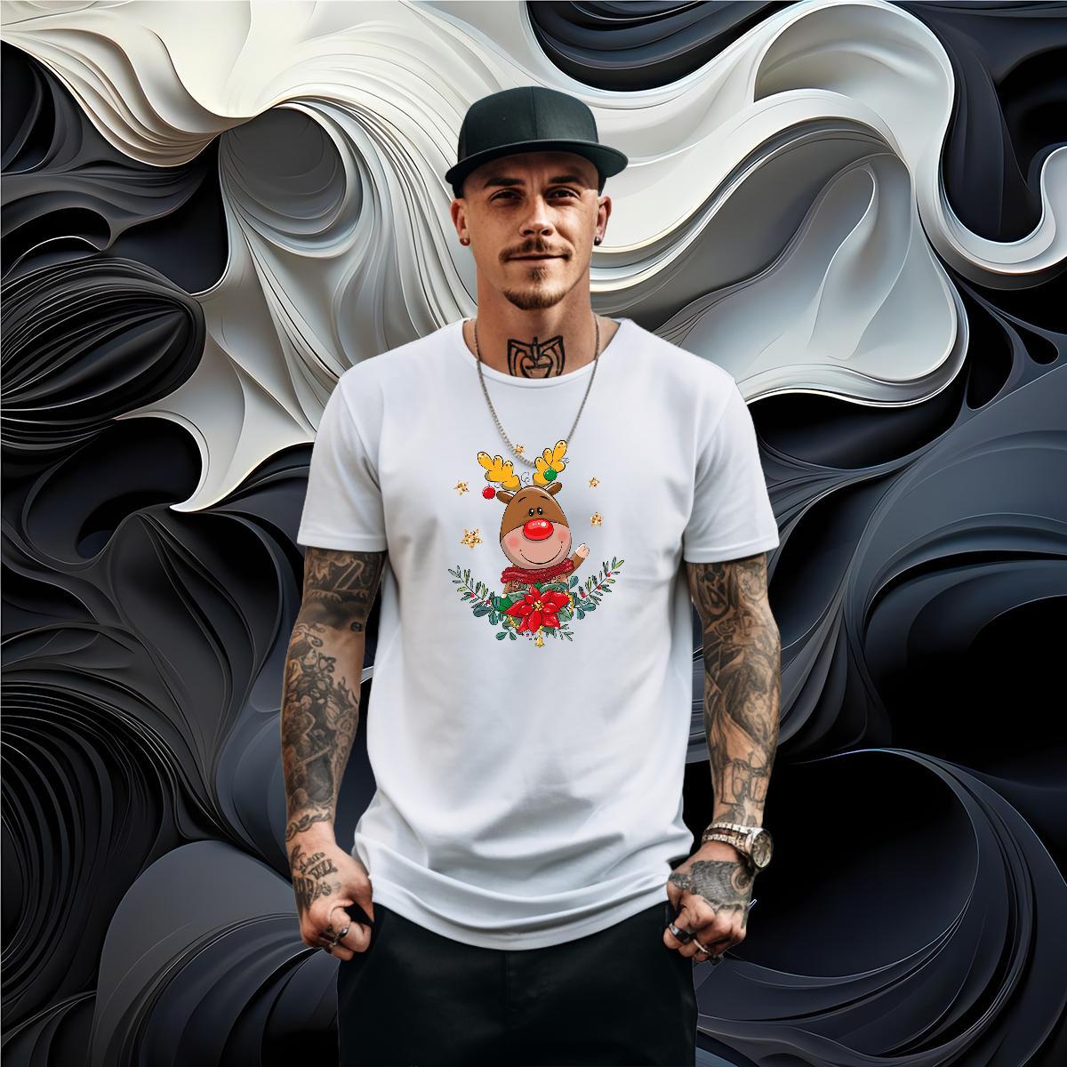 Designer T-Shirts for Men 100% Cotton 230g Christmas Casual Daily Wear Clothings Round Neck Short Sleeve Cool Tshirt for Man Woman DIY