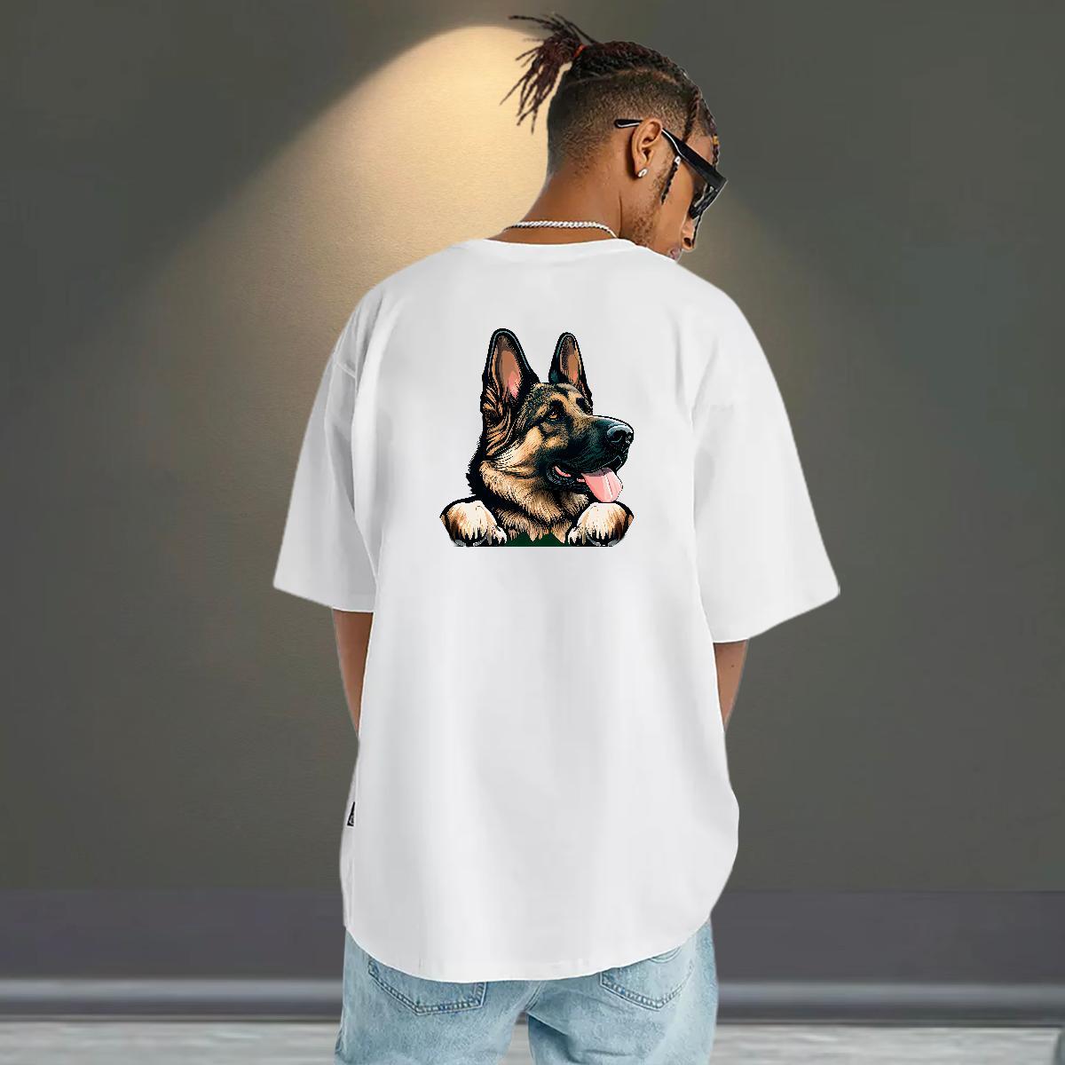 Brand Man T Shirts 100% Cotton 230g dog Street wear Hip Hop Clothings Round Neck Short Sleeve High Quality Men Tops Tees DIY Anime