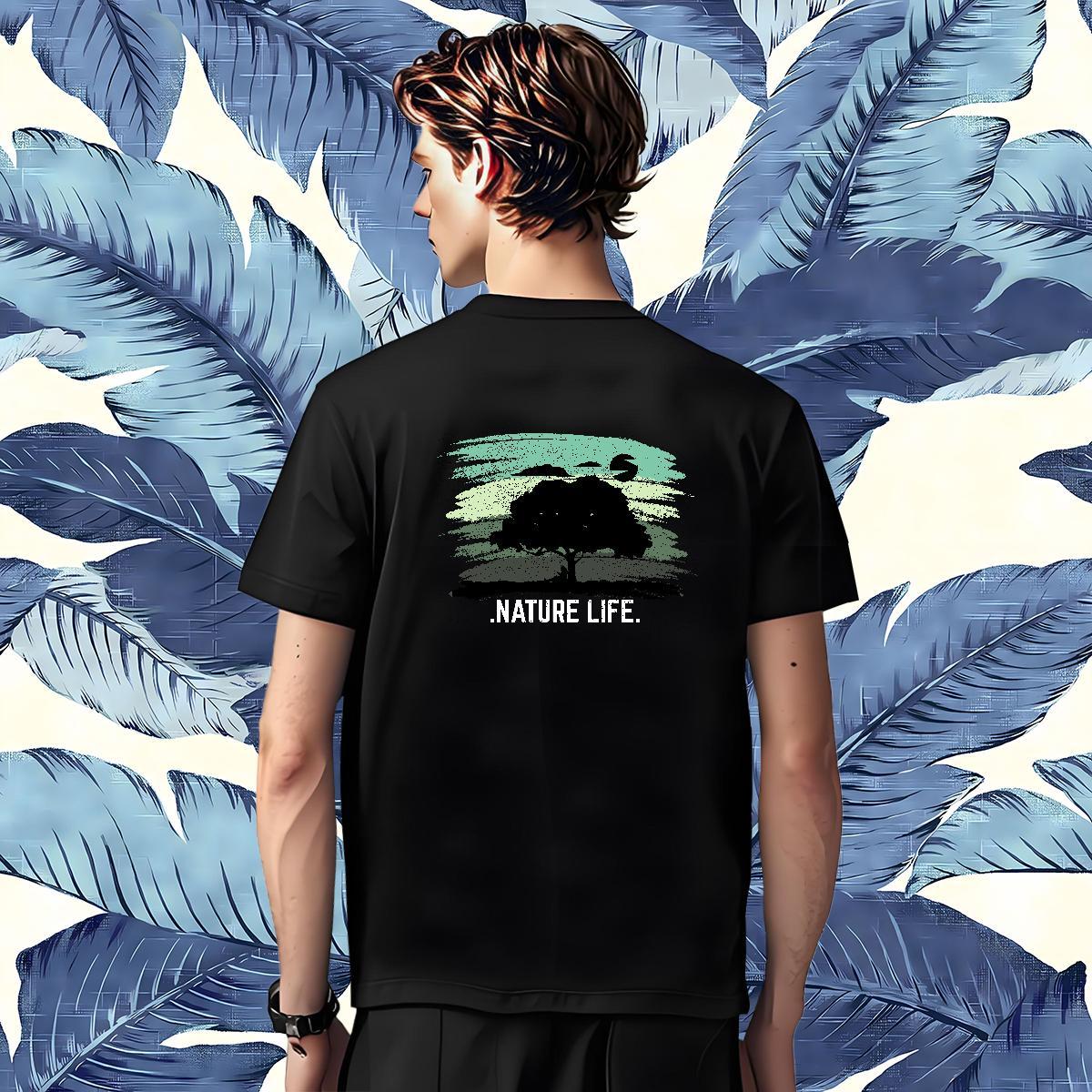Classic Casual T shirt 230g 100% Cotton tree Anime Printing Street Tops Tees Round Neck Short Sleeve Unisex Men Tshirts Skull