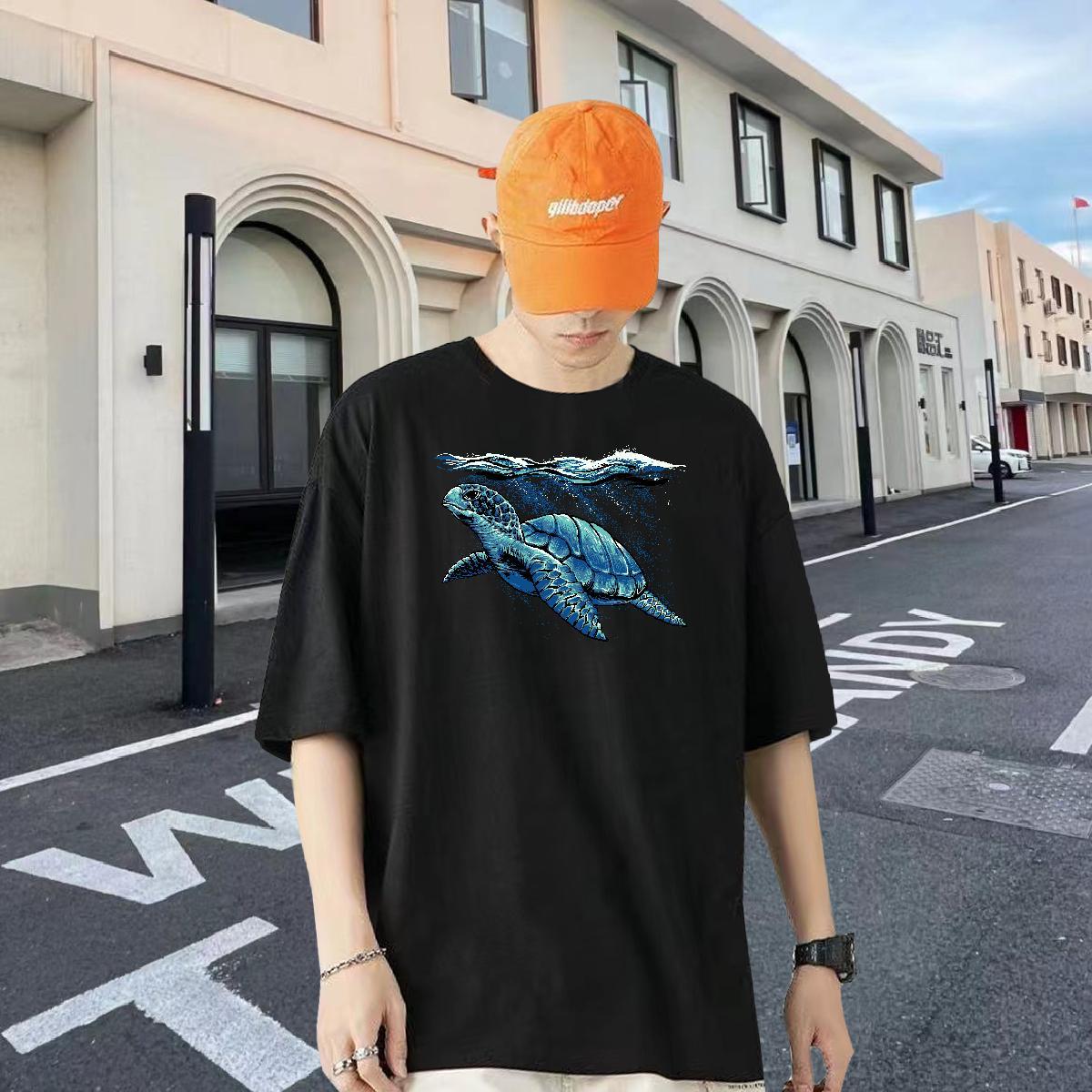 2024 Summer Mens T Shirts 230g 100% Cotton Hip Hop Street Tees Shirts Breathable Soft Comfortable Couples T Shirts Anime Print