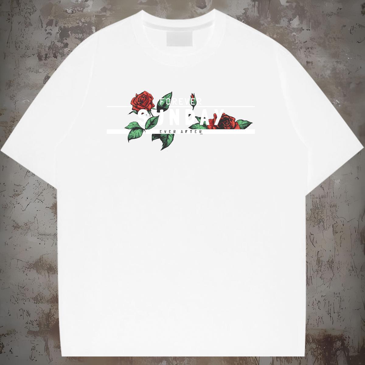 Stylist Mens T Shirts 230g Cotton flower Casual Daily Wear Clothings Short Sleeve O-Neck Cool Design Mens Tshirts Custom Big Size