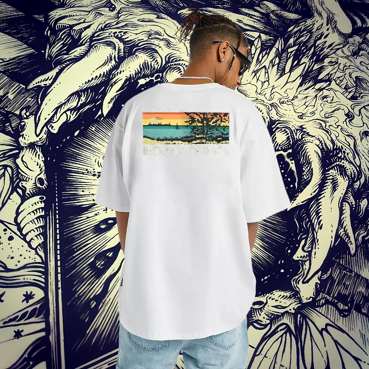 Factory Direct T Shirt For Man 100% Cotton 230g tree Street Wear Tops Shirt Crew Neck Soft Tshirt for Man Woman Black White
