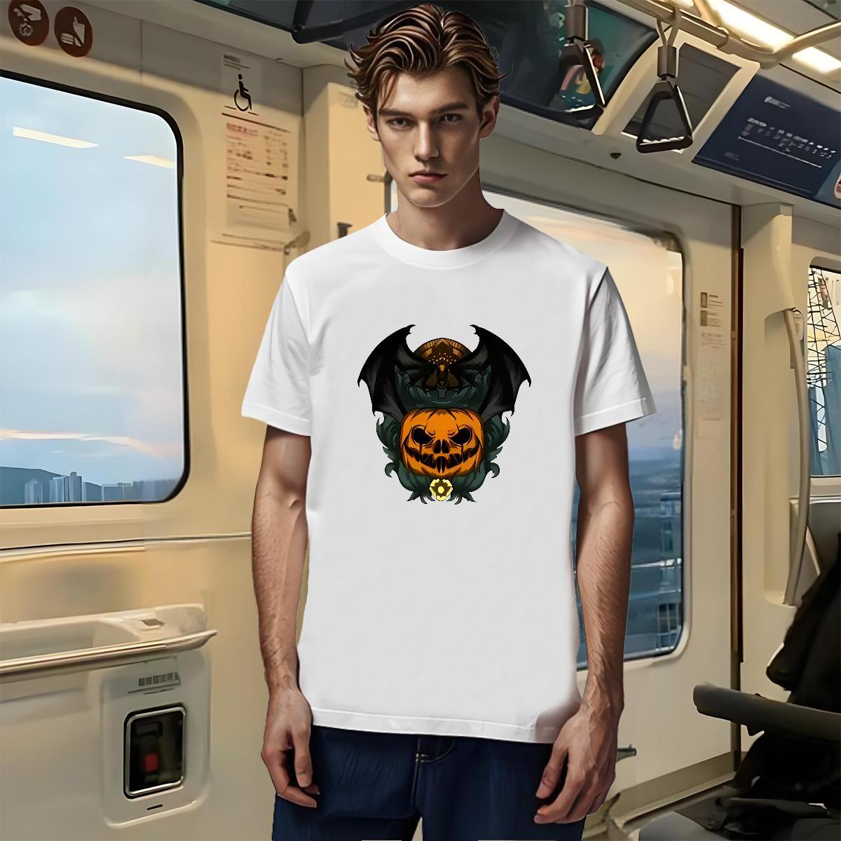 Classic T shirt 230g Pure Cotton halloween Hip Hop Street Tees Shirts Breathable Short Sleeve Loose Mens Tshirts Floral Print