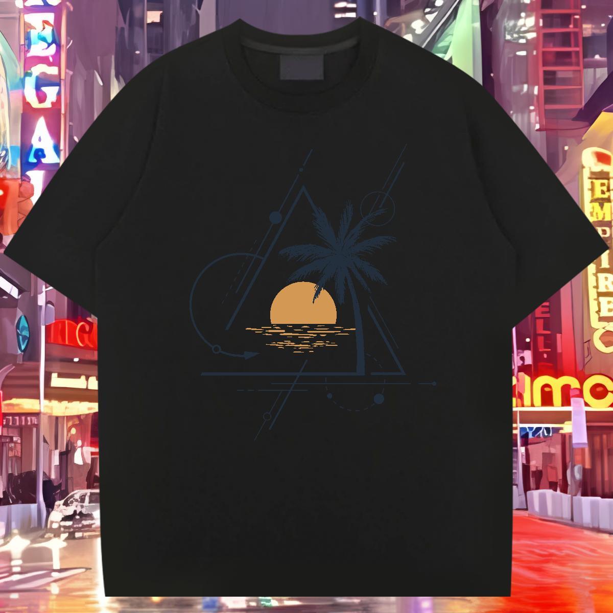 2024 Man T Shirts 230g Cotton tree Casual Tees Shirts Round Neck Short Sleeve Unisex Couples T Shirts DIY Logo Oversized