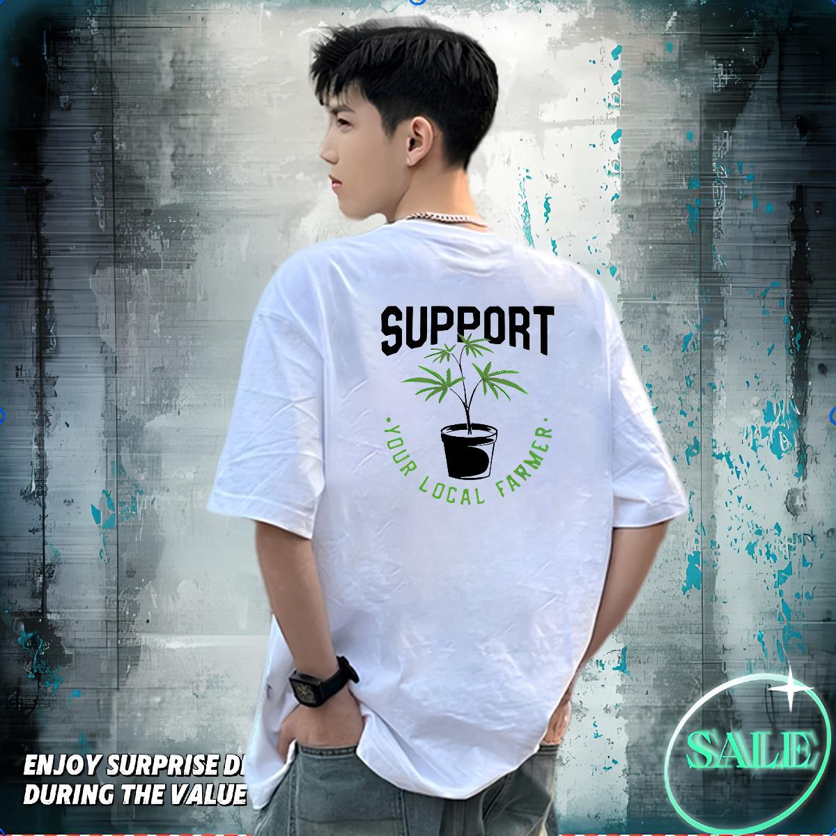 Classic Men T Shirts 100% Cotton 230g tree Casual Top Tees Short Sleeve Soft Loose Fit Men Clothes T-Shirt Anime