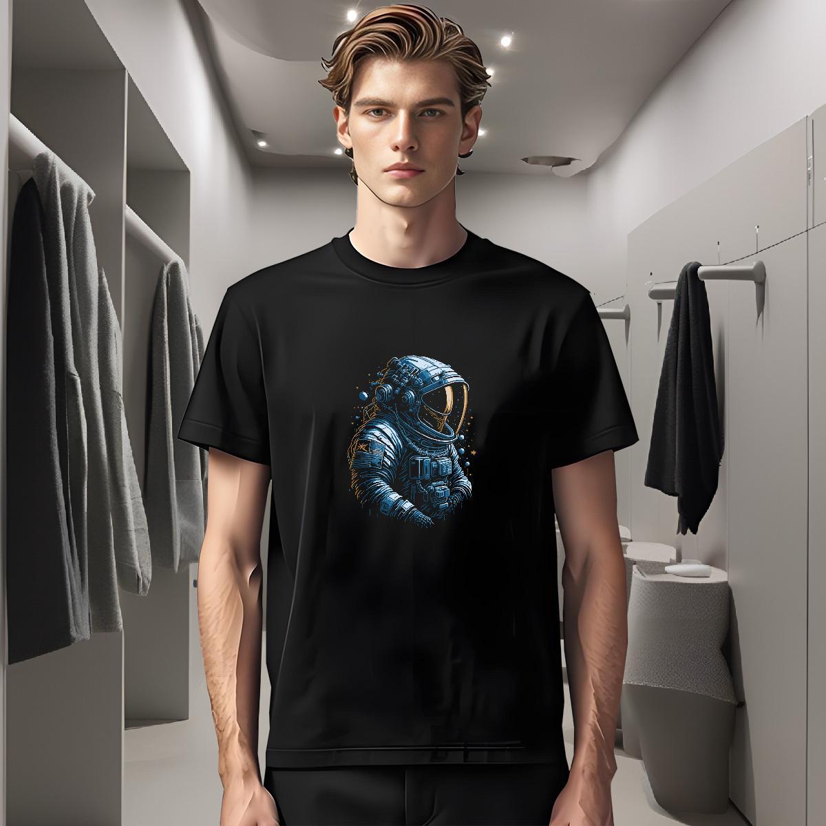T-Shirts for Men 230g Cotton universe Beach Breathable Oversized 3XL 4XL Tshirts Stylist Classic Clothes