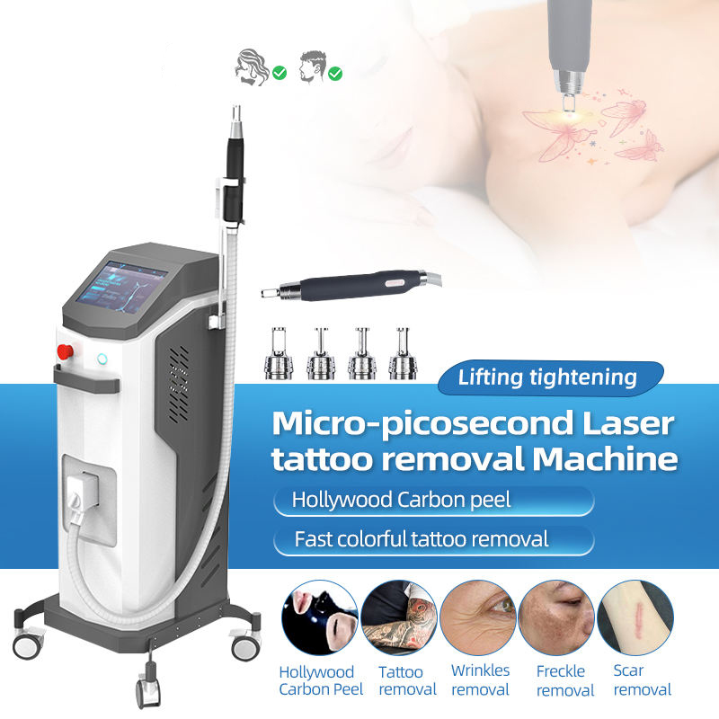 Laser Nd Yag Portatil Tattoo Removal Machine Professional Picosecond 1064/532/1320 Carbon Peeling Anti Freckle Black Face Doll Treatment
