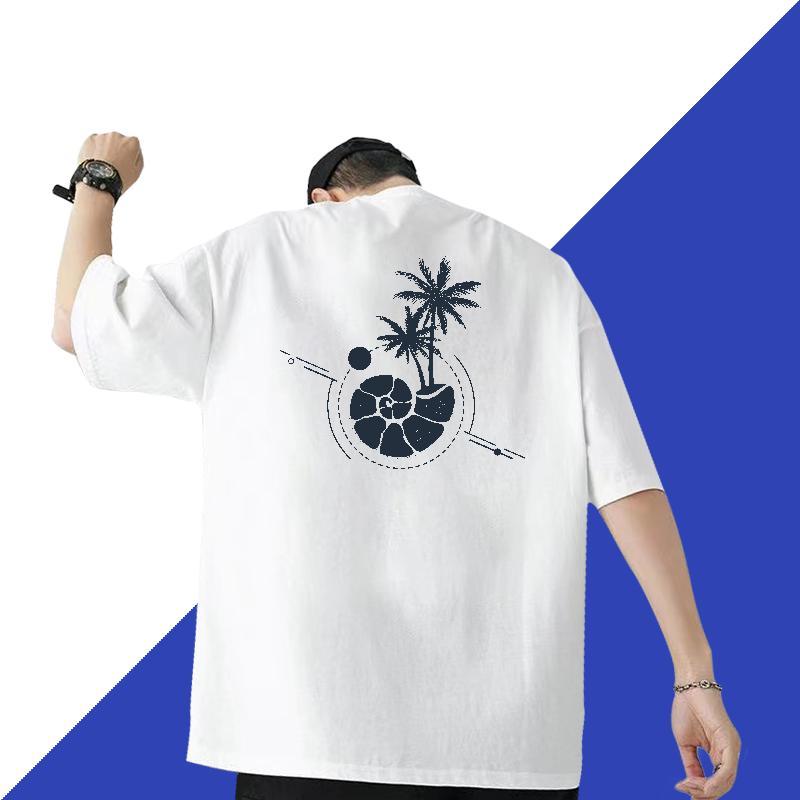 Designer Fashion T Shirts Men 100% Cotton 230g tree Daily Wear Polos O Neck Short Sleeves Classic Men Tees Custom Print Plus Size