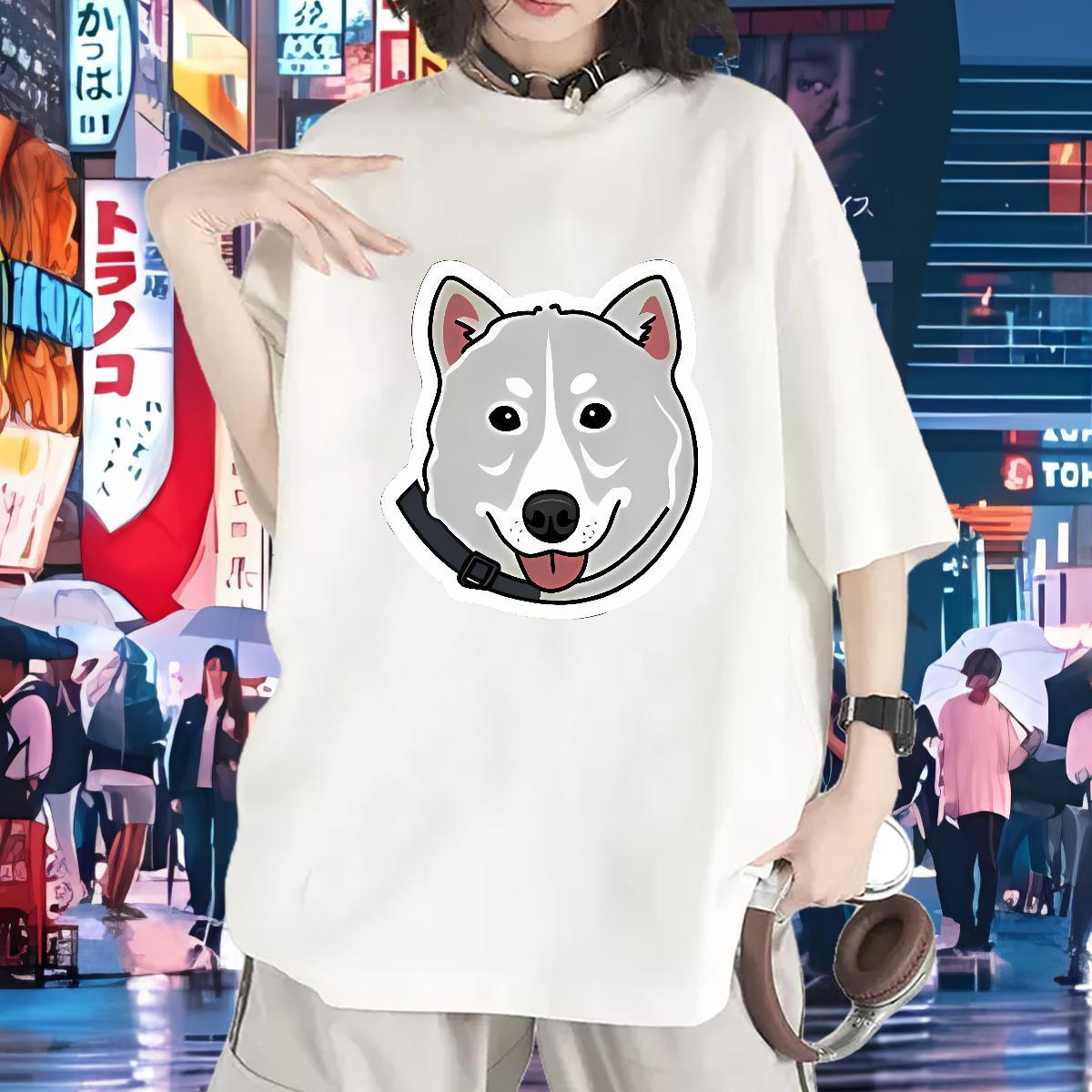 Unisex T-Shirts for Women Comfortable Woman Tshirt DIY Printed dog Sport 230g 100% Cotton Casual New Clothes Shirt