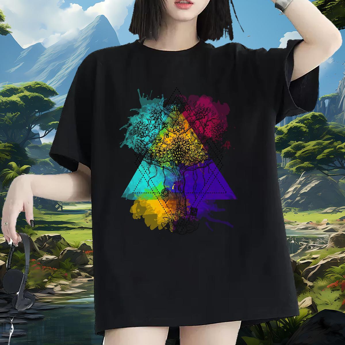 Lady T shirt Comfortable Unisex Tshirts Custom Printed tree Hip Hop 230g Pure Cotton 2024 Top Shirts