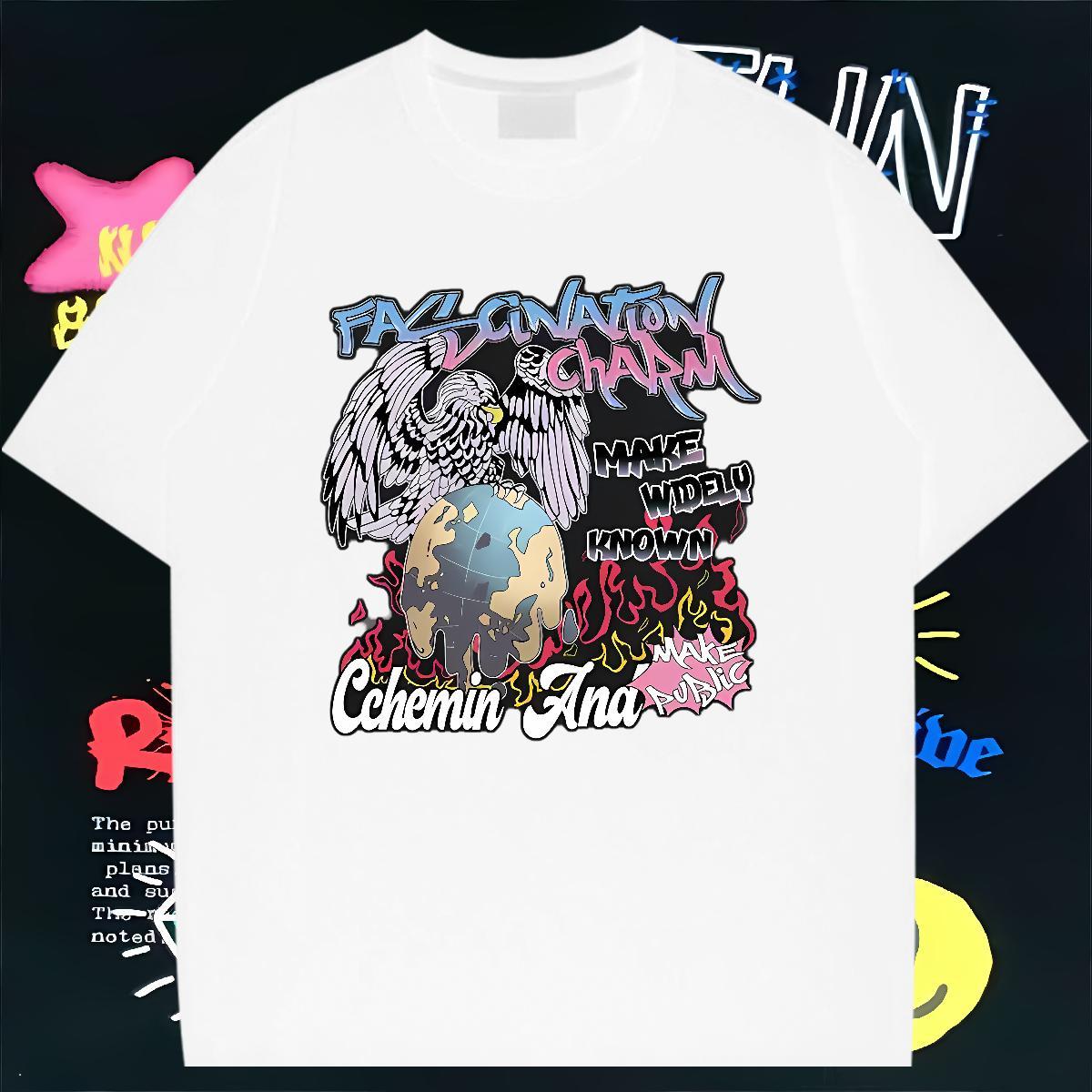2024 New T-Shirts 230g Cotton eagle Summer Casual Clothings Crew Neck Classic Men Clothes T-Shirt Custom Printed