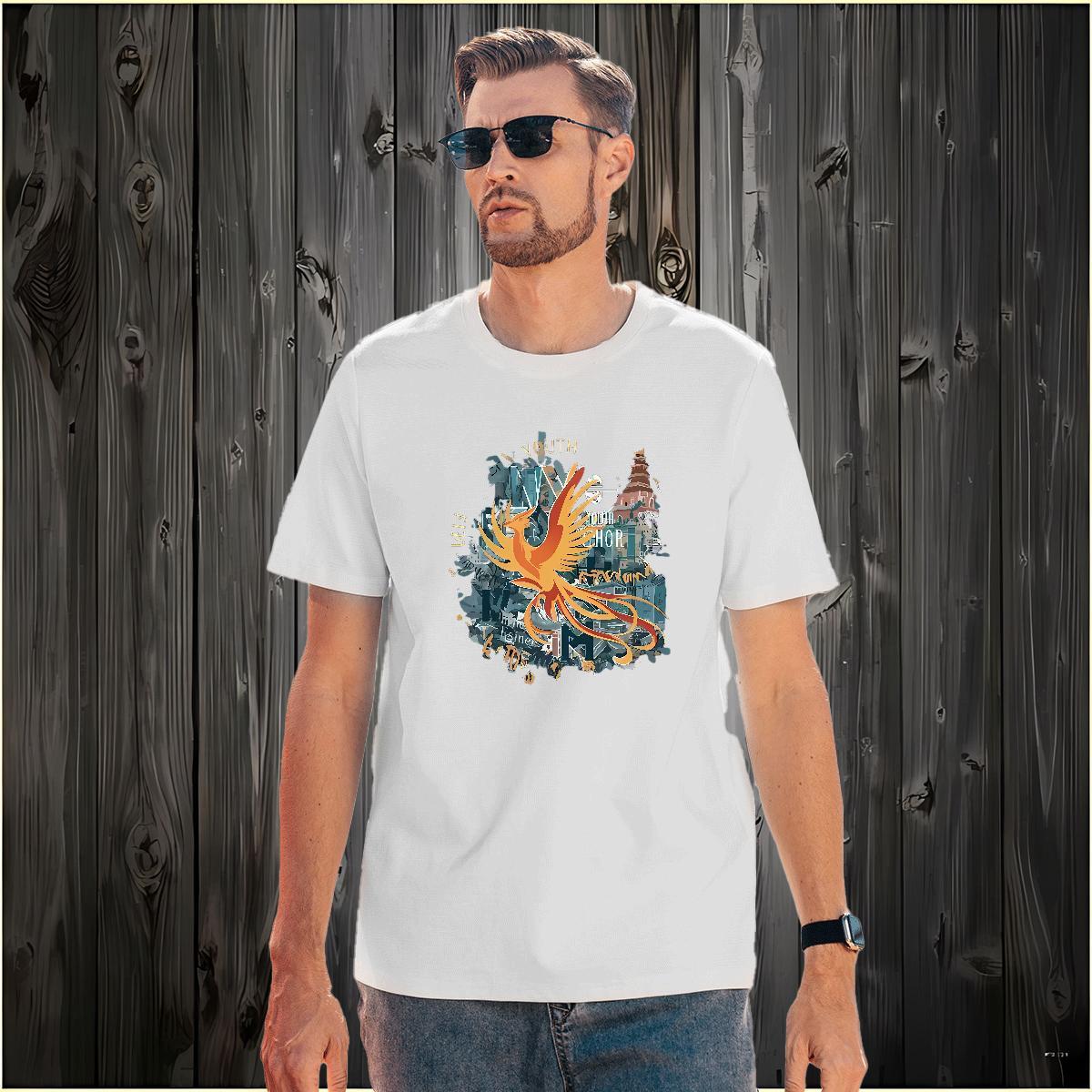Designer Fashion Mens T Shirts 230g Cotton bird Hip Hop Street Clothes Breathable Soft Men Tees DIY Printed