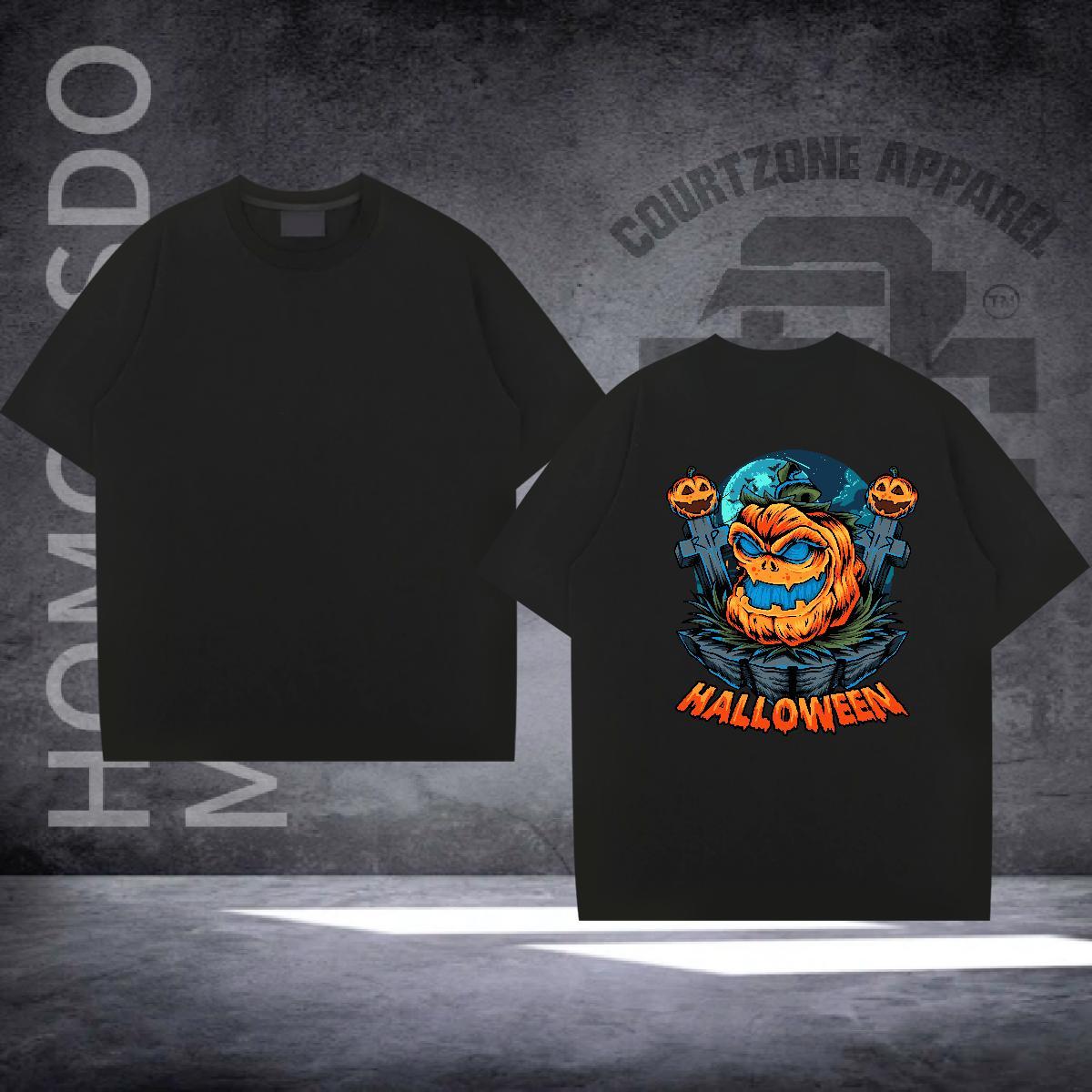 Brand T shirt 230g Pure Cotton pumpkin Sport Top Tees Crew Neck Cool Men Tops Tees Plus Size Custom