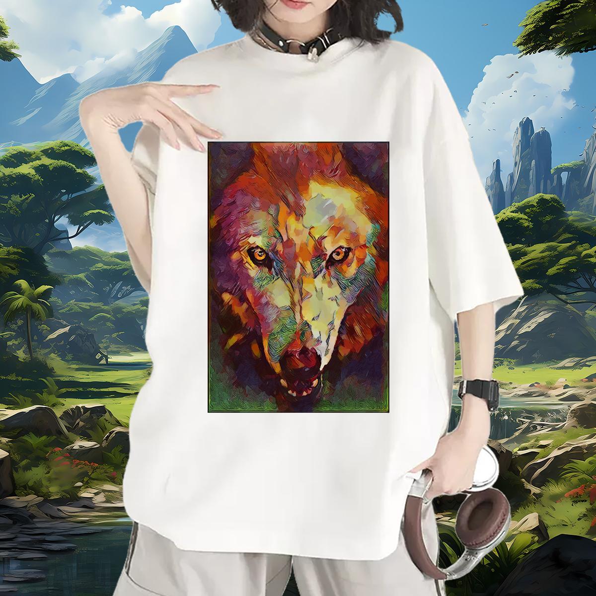 Nice T Shirt For Woman O-Neck Short Sleeve Tshirt for Man Woman DIY Printed wolf Sports Casual 230g Pure Cotton Designer Tees