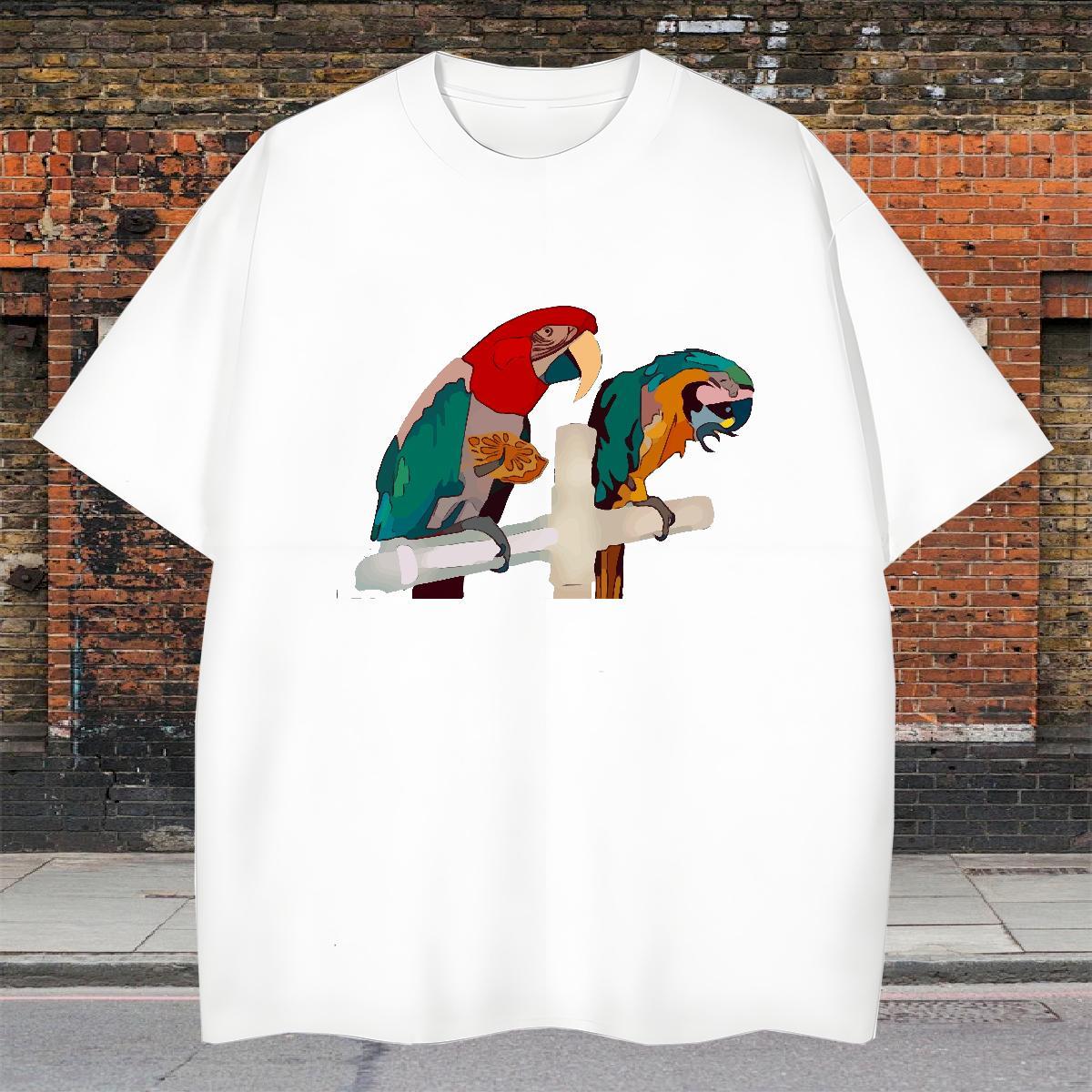 2024 Designer T-Shirts 230g 100% Cotton bird Street wear Hip Hop Clothings O-Neck Short Sleeve Brand Couples T Shirts Custom Printing