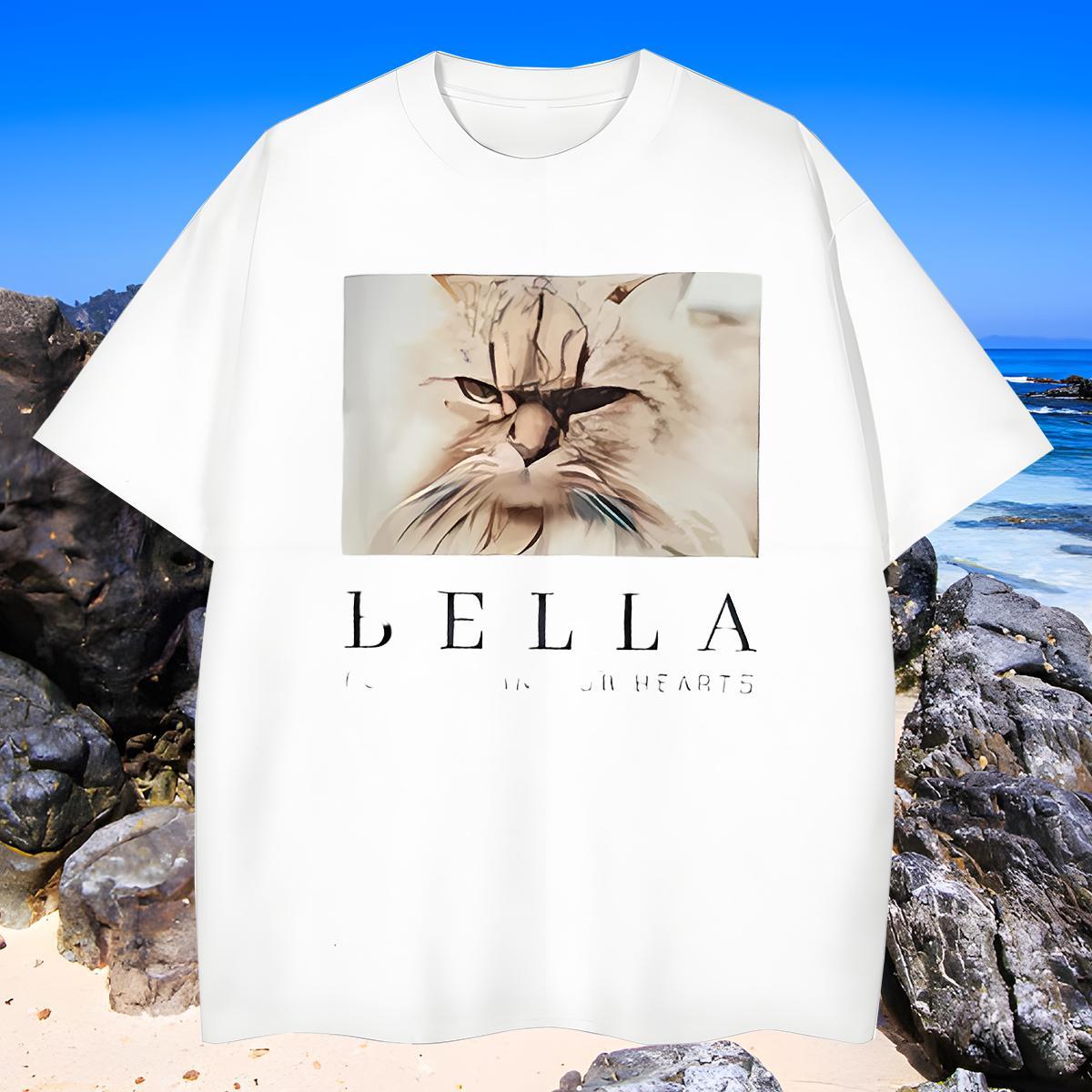 Wholesale Tshirts 230g Pure Cotton cat T shirt High Street Hip Hop Crew Neck Breathable Custom Anime Fashion Designer Polos