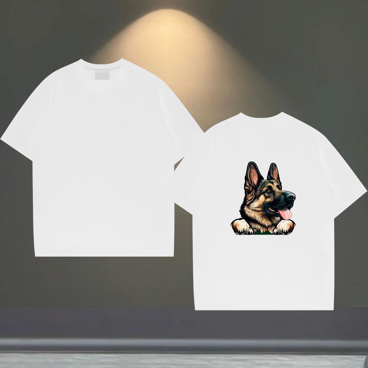 Brand Man T Shirts 100% Cotton 230g dog Street wear Hip Hop Clothings Round Neck Short Sleeve High Quality Men Tops Tees DIY Anime