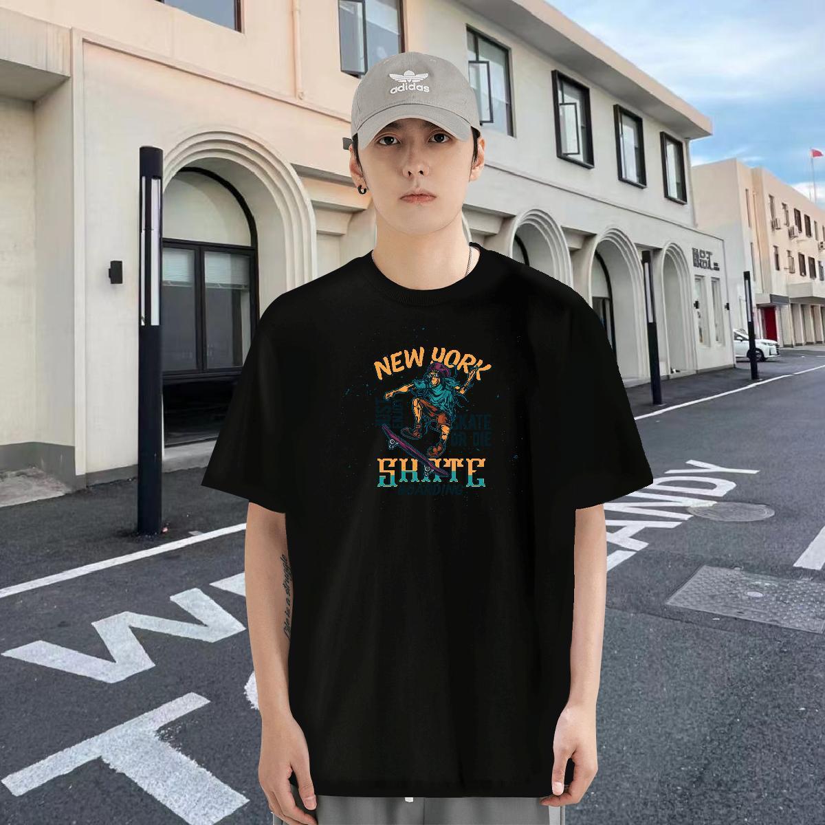 Designer Men Tees 230g Cotton Hip Hop skateboarding Black White Breathable Crew Neck Fashion T shirt Tops Shirt