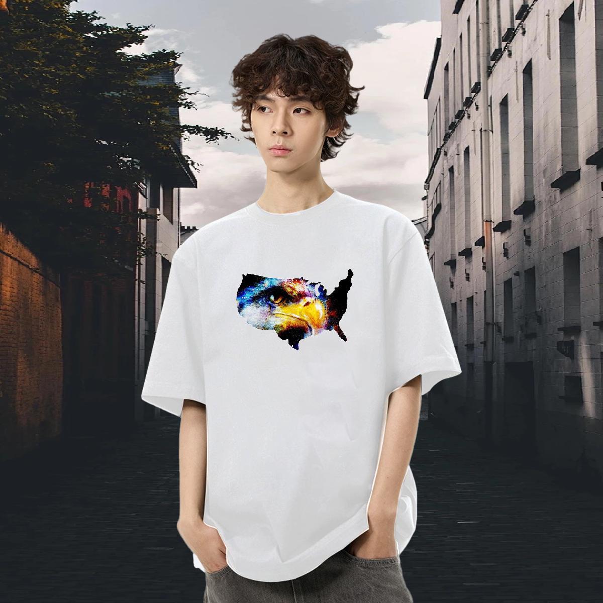 TOP Quality Tshirt for Man Woman 100% Cotton 230g Daily Outfit eagle Custom Printing O-Neck Short Sleeve Designer Fashion T Shirts Men Tshirts
