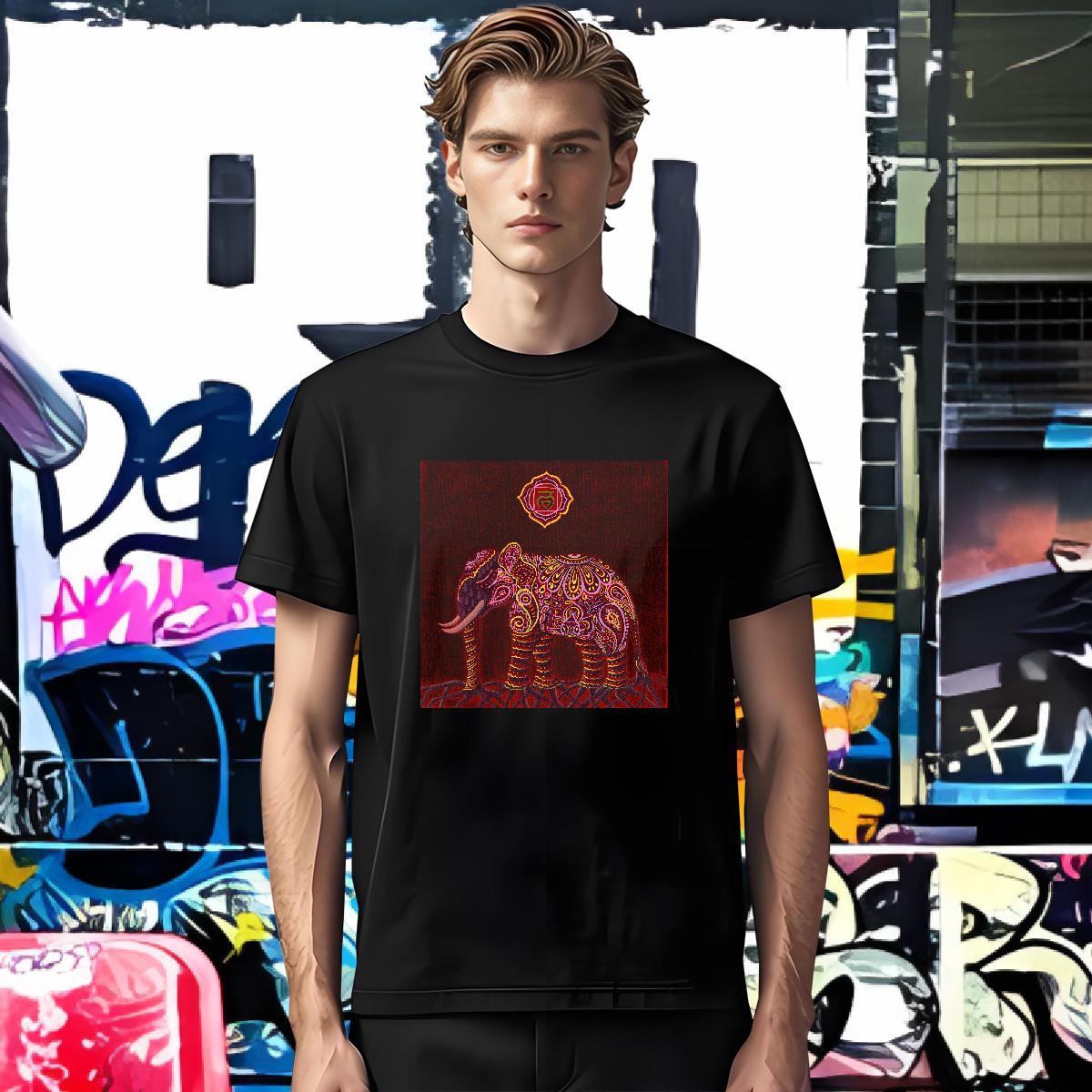 T Shirt For Man 230g Cotton elephant Casual Daily Wear Breathable Short Sleeve Custom Print Plus Size Mens Tshirts Brand High Quality Tops