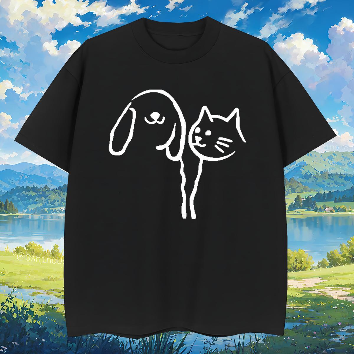 T-Shirts 100% Cotton 230g cat Street Wear Crew Neck Breathable Custom Printed Tshirts Brand High Quality Clothes