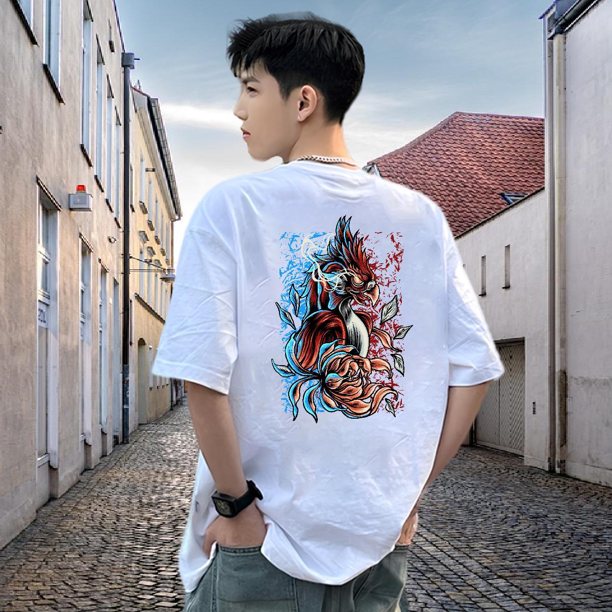 2024 New T-Shirts 230g Pure Cotton eagle Daily Outfit Clothings Breathable Comfortable Men Tshirts DIY Logo Oversized