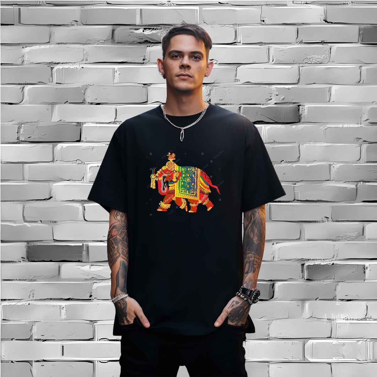 T-Shirts 230g 100% Cotton elephant Casual Daily Wear O Neck Short Sleeves Custom Printed Men Tees Factory Direct Cool Clothes