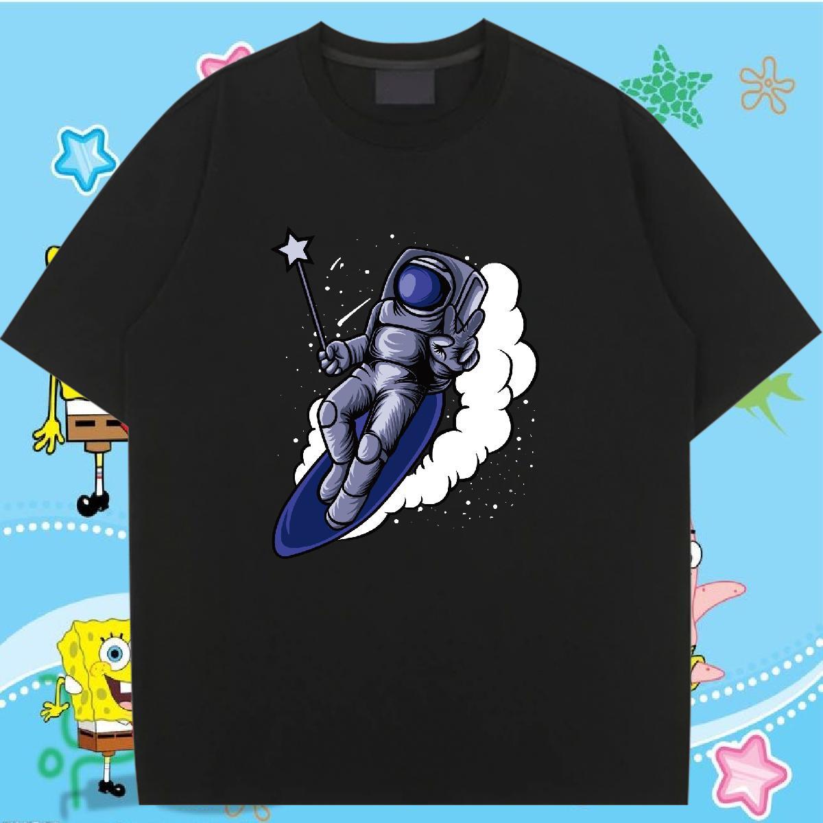 Soft Woman Tshirt 230g 100% Cotton universe Street Casual T-Shirts O Neck Short Sleeves DIY Printed Clothes Shirt