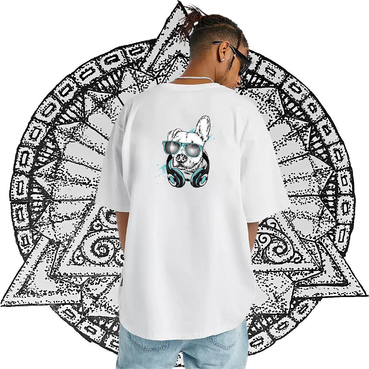 2024 Summer T-Shirts 230g Pure Cotton dog High Street Hip Hop Tshirts Breathable Short Sleeve Brand Men Tops Tees Custom Big Size