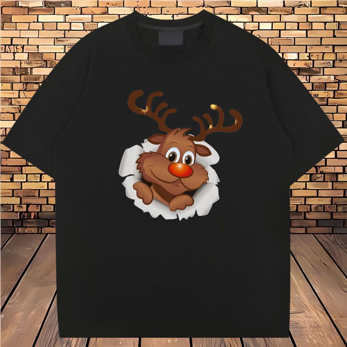 2024 Summer Mens T Shirts 100% Cotton 230g Christmas Spring Summer Clothes Breathable Crew Neck Comfortable Men Tees Customized