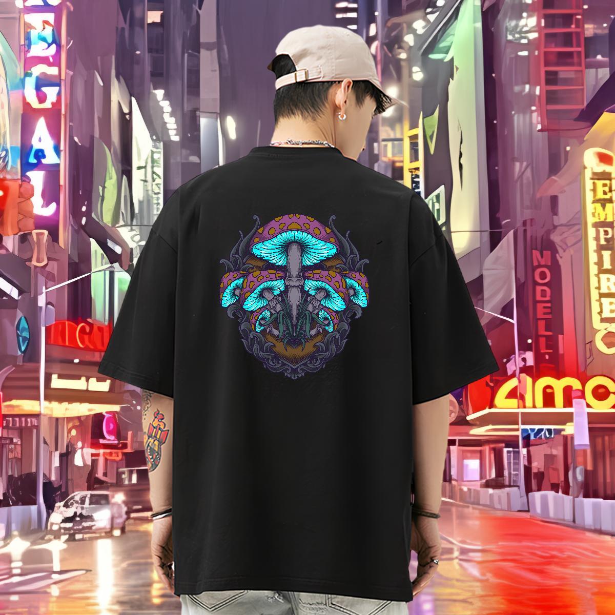 2024 Designer T Shirts Men 230g Cotton mushroom Summer Casual Wear Short Sleeve Soft Comfortable Men Clothes T-Shirt Custom Print Plus Size