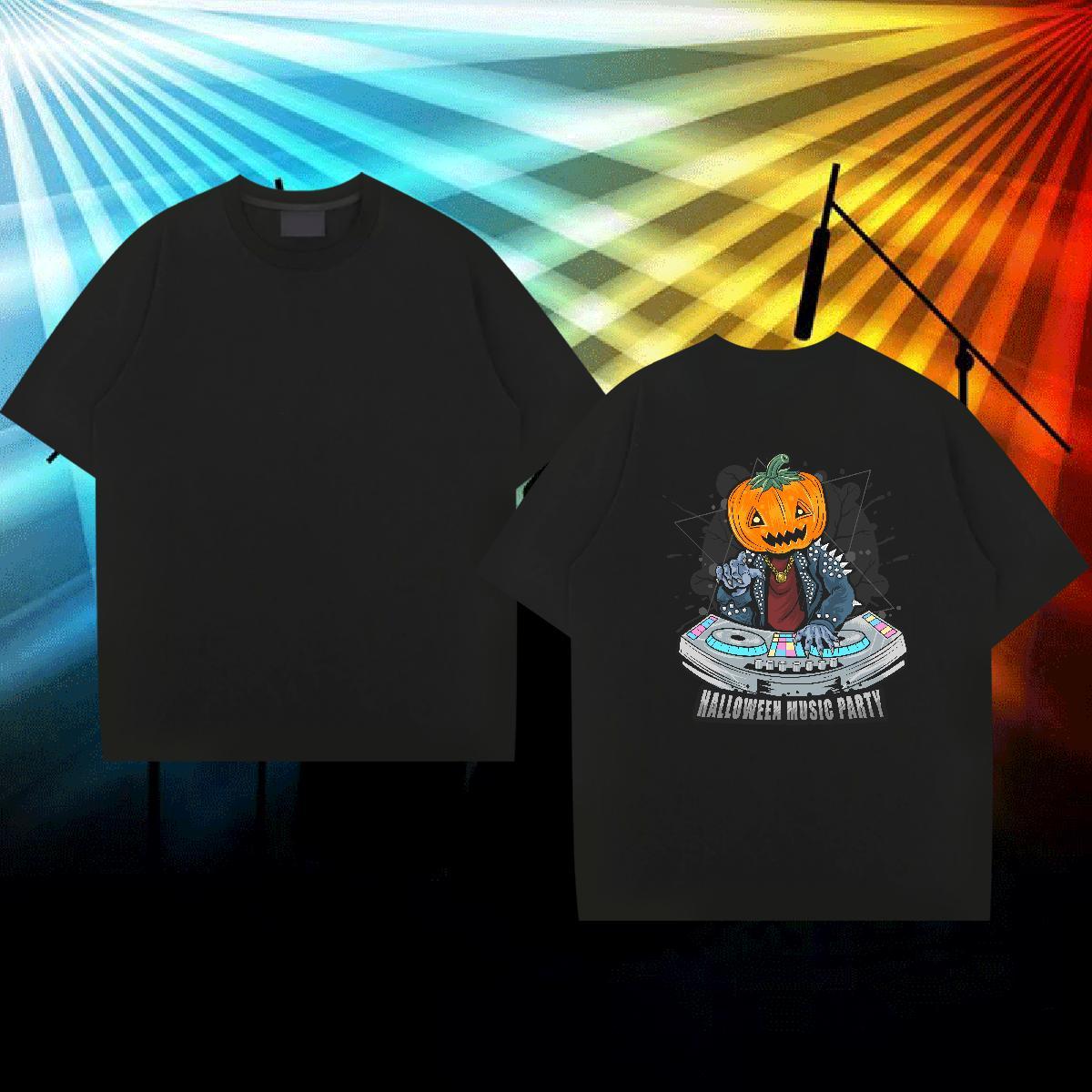 New Men T Shirts 100% Cotton 230g Halloween Home Outdoor Top Tees Crew Neck Classic Mens Tshirts Anime