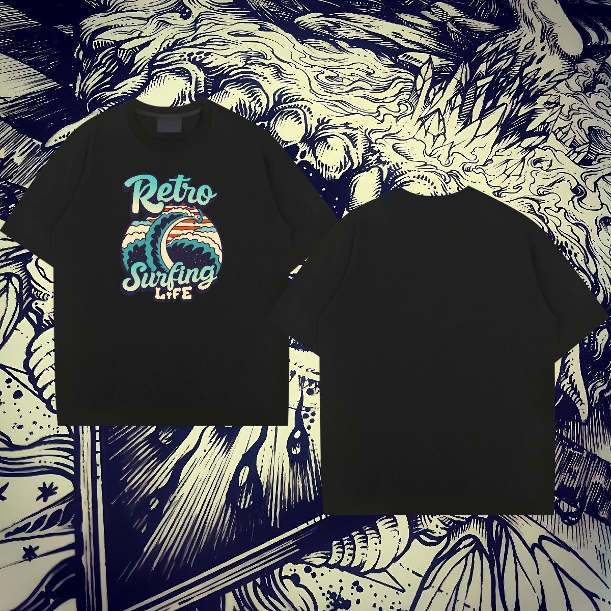 Loose Fit Men Tshirts 100% Cotton 230g Hip Hop Street beach Black White Breathable Crew Neck Stylist Man T Shirts Wear