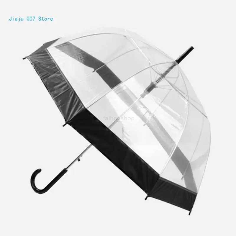Transparent Umbrella for Creative Rain Women Girls Ladies Novelty Items Long Handle Umbrellas Rainproof Unbrellas C9GAXJ240806