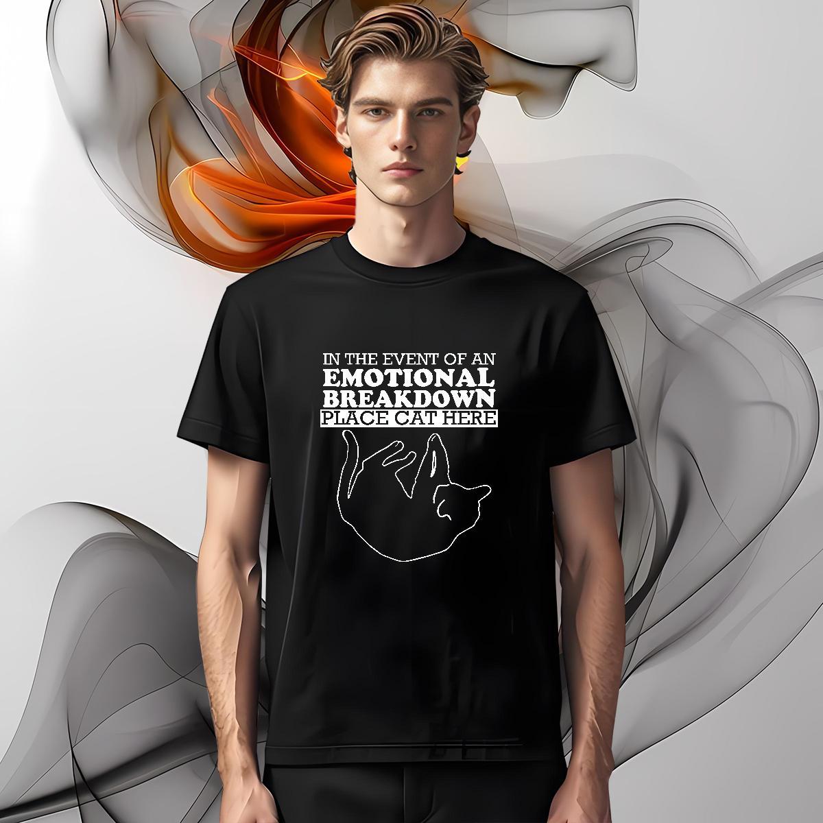 DIY Men T Shirts 230g Pure Cotton cat Street Clothings Crew Neck Comfortable Mens Tshirts Custom Print Plus Size