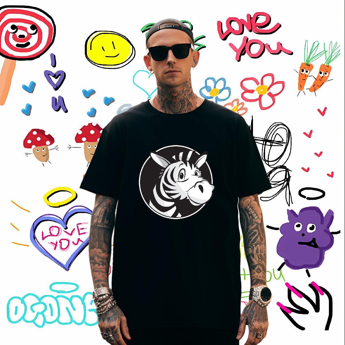 T shirt 100% Cotton 230g horse Beach Breathable Crew Neck Custom Print Plus Size Couples T Shirts New Arrival Designer Polos