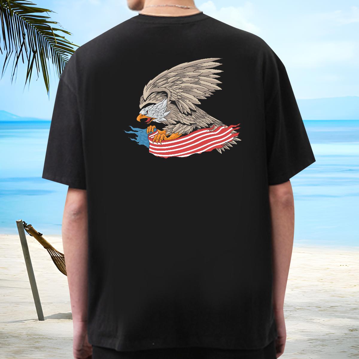 Unisex Tshirts 230g 100% Cotton eagle T Shirts Men Home Outdoor Breathable Oversized Stylist Tops Tees