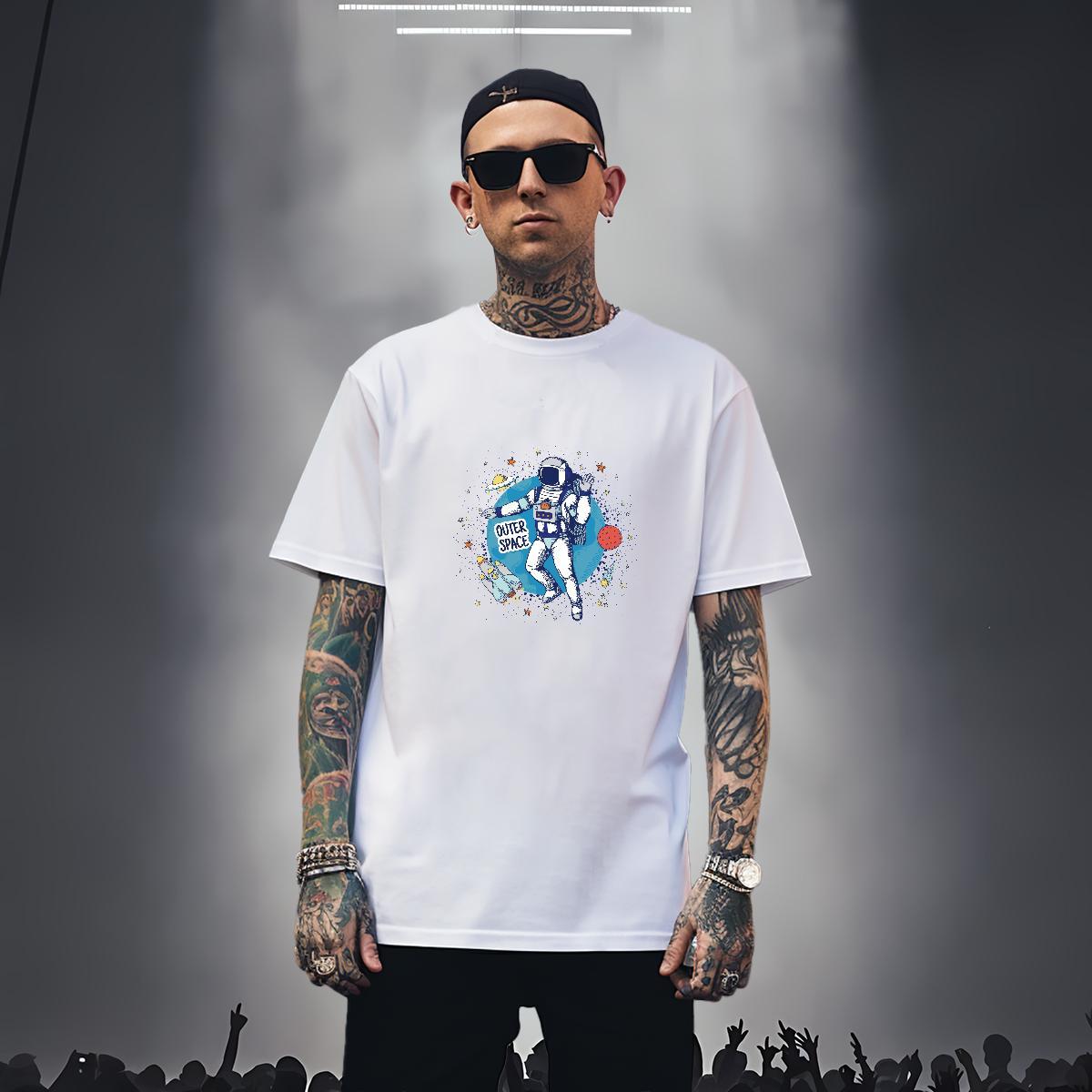 Mens T Shirts 230g Pure Cotton universe Street Wear Breathable White Plus Size Couples T Shirts New Designer Tees Shirts