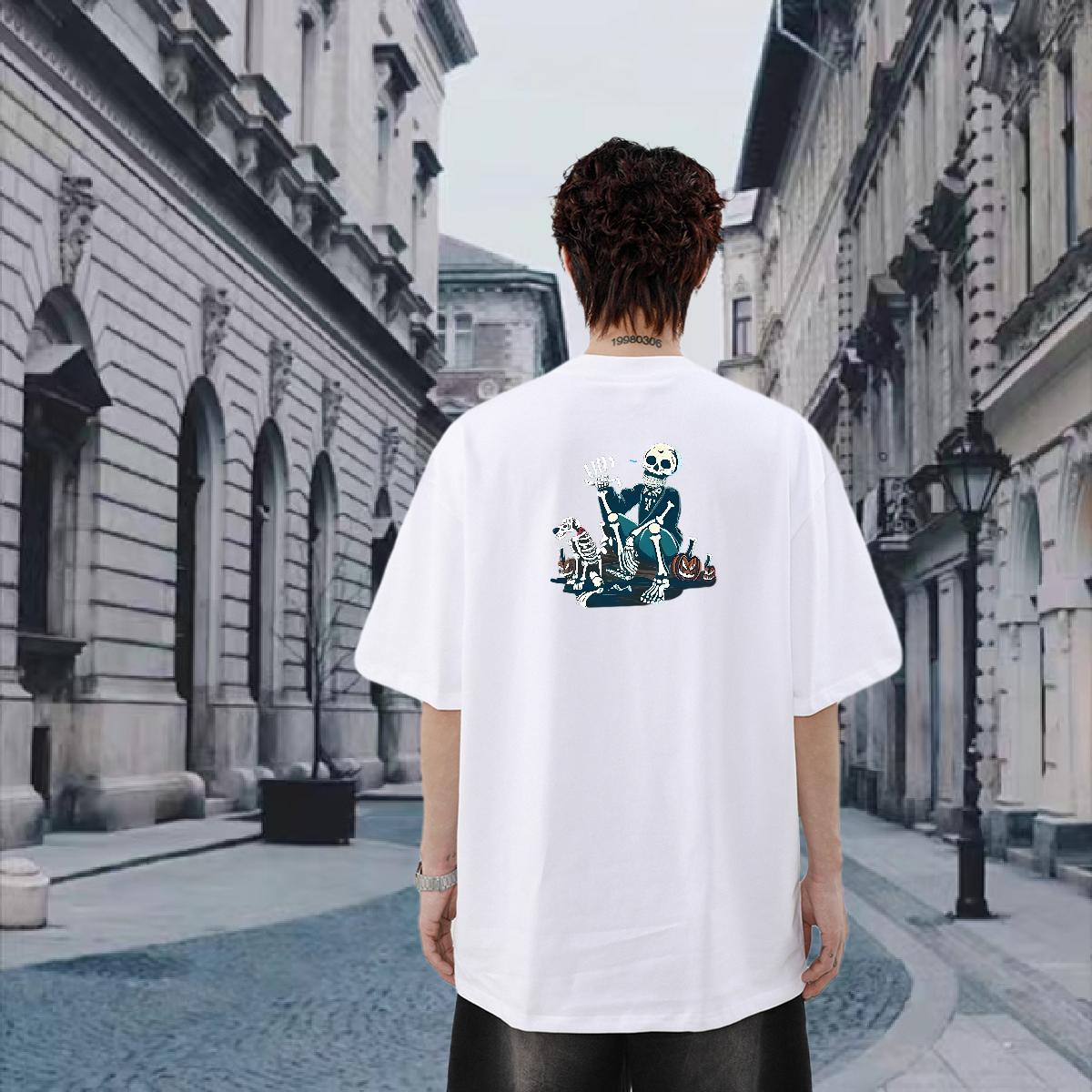 Customized T-Shirts for Men halloween Tees 100% Cotton 230g Sports Casual Designer Anime Breathable Crew Neck Men Clothes T-Shirt