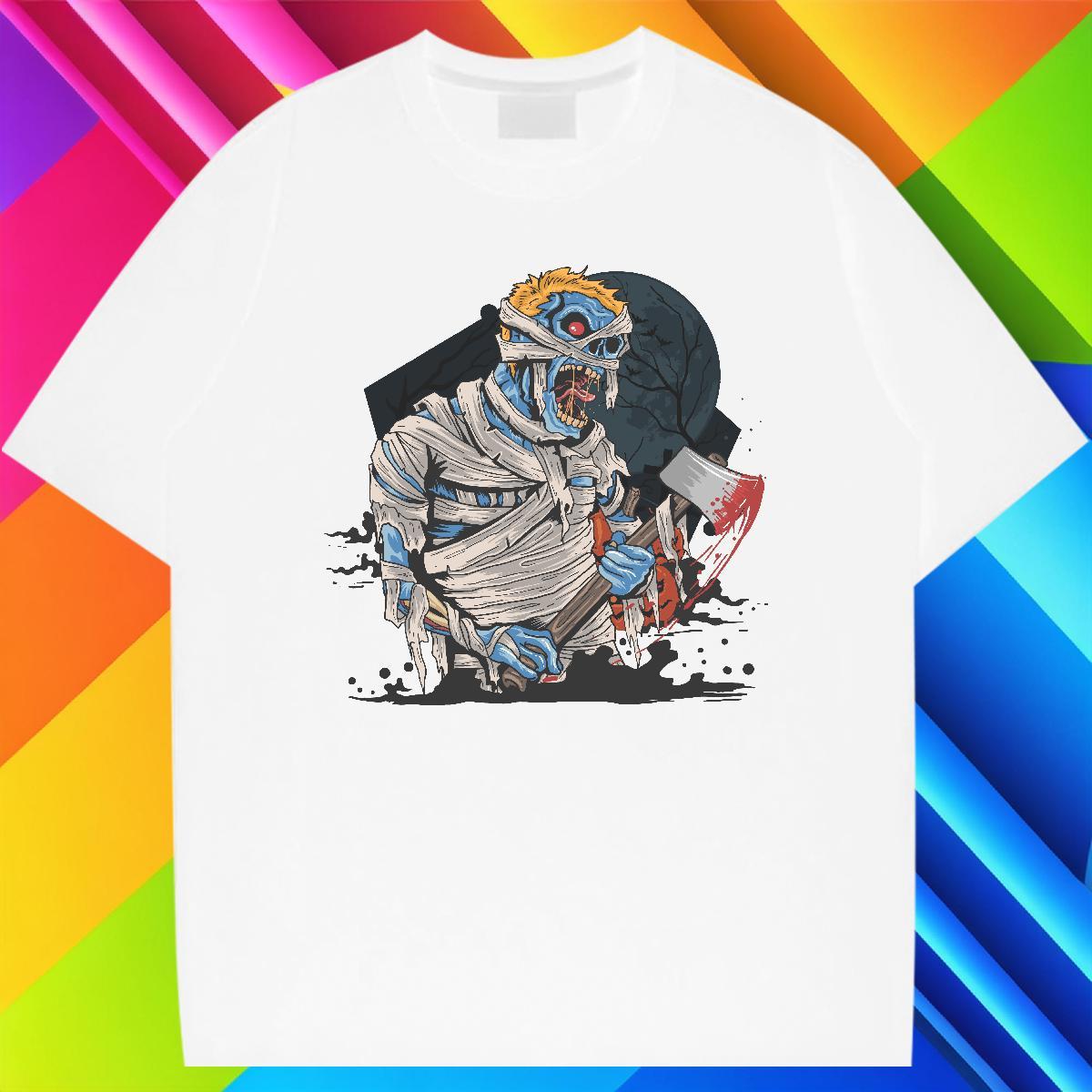 T-Shirts for Men 230g 100% Cotton monster Street Crew Neck Cartoon Printing L-4XL Men Tees 2024 Summer Free Shipping Clothes