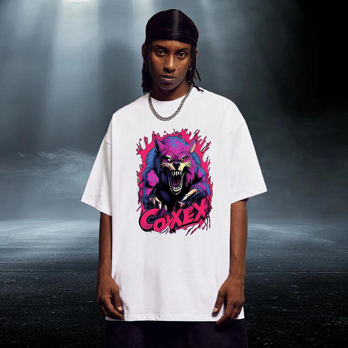 Brand Men Clothes T-Shirt 230g 100% Cotton Sports Casual wolf Custom Printing Crew Neck Breathable Fashion T Shirt For Man Polos