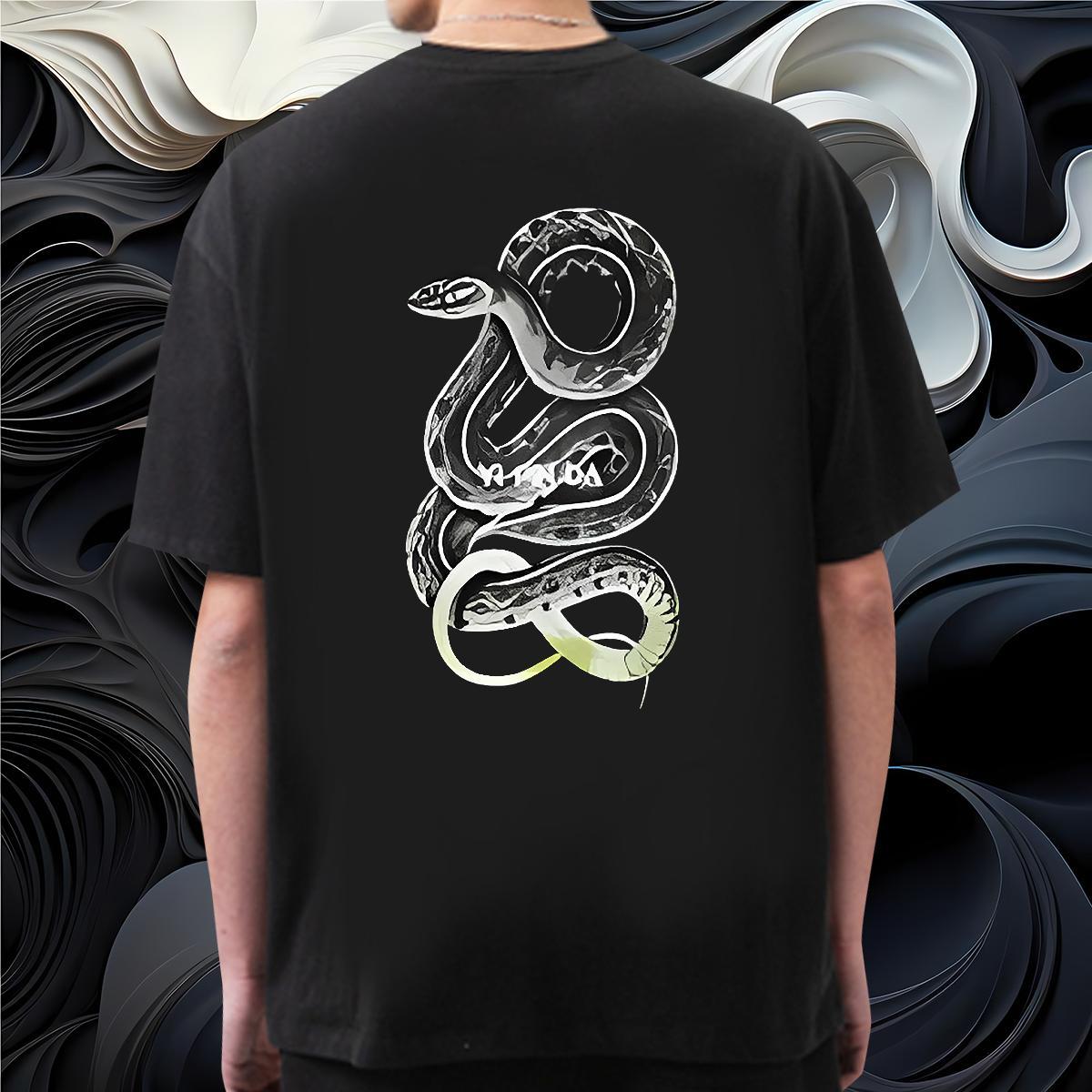 Casual New Man T Shirts 230g Pure Cotton snake Daily Outfit Tee Shirt Crew Neck Wholesale Couples T Shirts Custom Printing