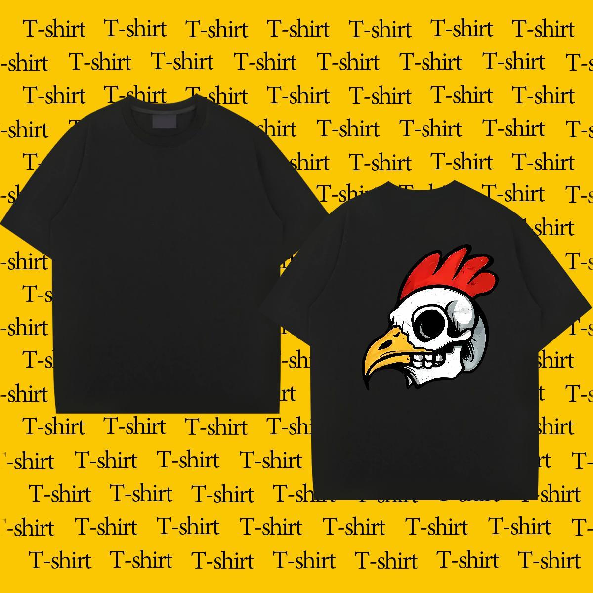 2024 Summer T-Shirts for Men 230g 100% Cotton chicken Spring Summer Tshirts Crew Neck Breathable Soft Men Tops Tees Custom Anime